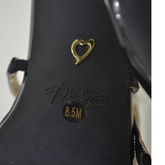 Thalia Sodi Black Patent Leather Sandals Heels Strappy 8.5 - Picture 10 of 14